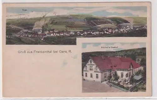 63259 AK Gruß aus Frankenthal bei Gera - Bischoff's Gasthof, Total 1920