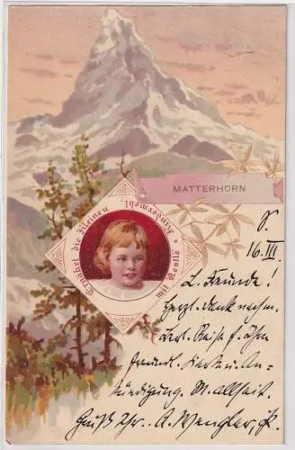94545 Künstler Ak Matterhorn Schweiz Werbung Nestlé Kindermehl 1898