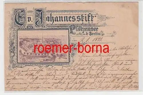 73584 Ak Plötzensee bei Berlin evangelischer Johannesstift 1899