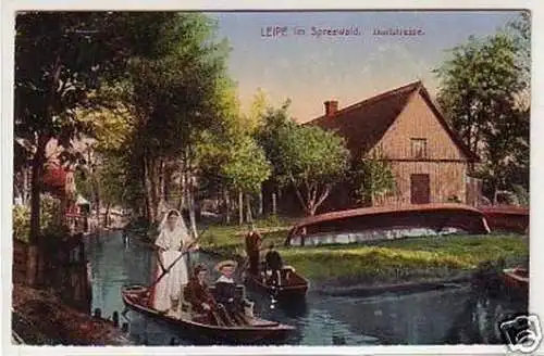 28154 Ak Leipe im Spreewald Dorfstrasse um 1920