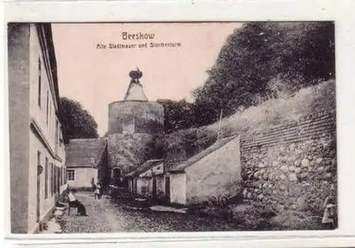 52457 Ak Besskow alte Stadtmauer und Storchenturm um 1920
