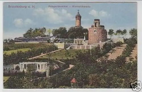34744 Ak Brandenburg Kriegerdenkmal Bismarckwarte 1920