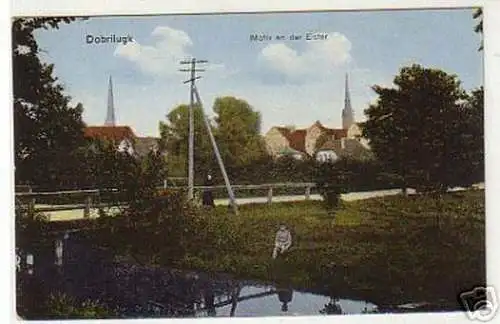 12249 Ak Dobrilugk Motiv an der Elster 1918