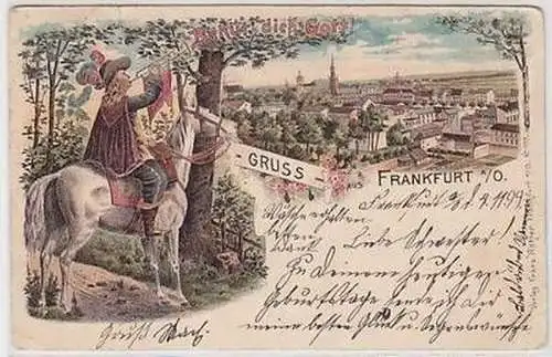57855 Ak Lithographie Gruß aus Frankfurt an der Oder 1899