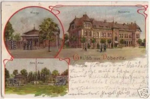 15606 Litho Gruss aus Döberitz Wache usw. 1905