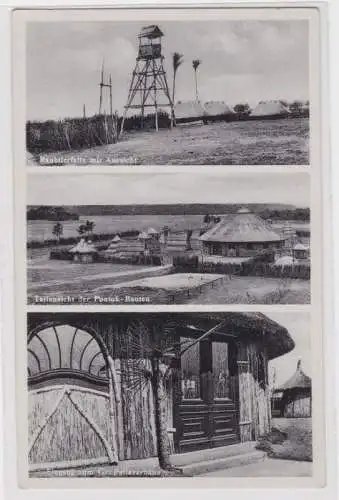 95547 Mehrbild Ak Neu-Afrika Templin, Raubtierfalle, Pontok-Bauten, Palaverhaus