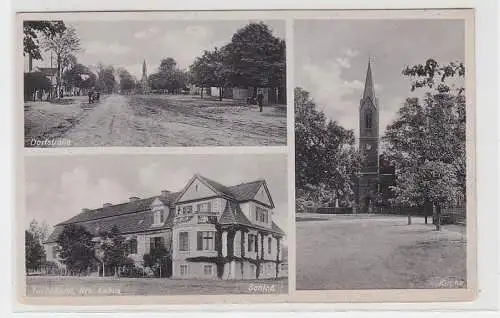 72734 Mehrbild Ak Tucheband Krs. Lebus Dorfstraße, Schloß, Kirche um 1930