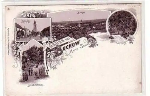 49223 Ak Lithografie Gruss aus Buckow um 1900