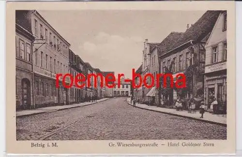 82695 Ak Belzig i.M. Gr. Wiesenburgerstraße Hotel goldener Stern 1927