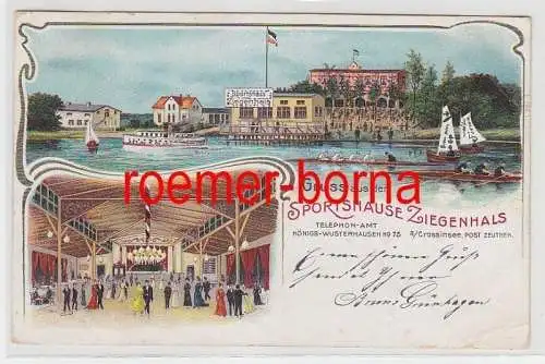 74687 Ak Lithografie Gruss aus demSporthause Ziegenhals Königs-Wusterhausen 1905