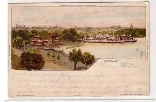 53062 Ak Lithographie Alsterlust Totalansicht 1898