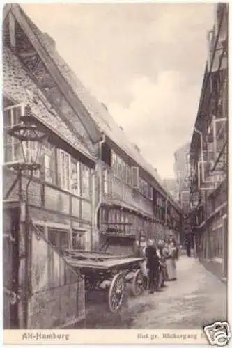 24475 Ak Alt Hamburg Hof gr.Bäckergang 5 um 1906