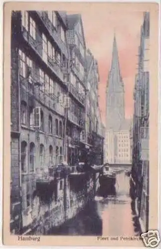 24955 Ak Hamburg Fleet und Petrikirche um 1930