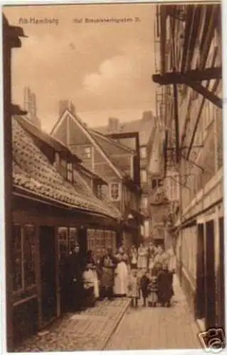 15802 Ak Alt Hamburg Hof Brauerknechtgraben um 1930
