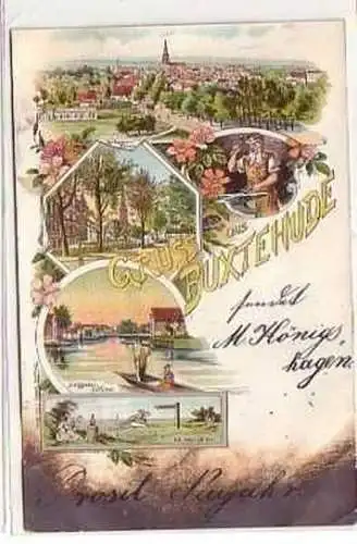 40109 Ak Lithographie Gruß aus Buxtehude 1899