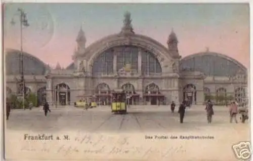 00901 Ak Frankfurt a.M. Hauptbahnhof Strassenbahn 1908