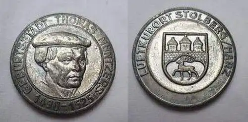 DDR Medaille Stolberg Geburststadt von Thomas Müntzer