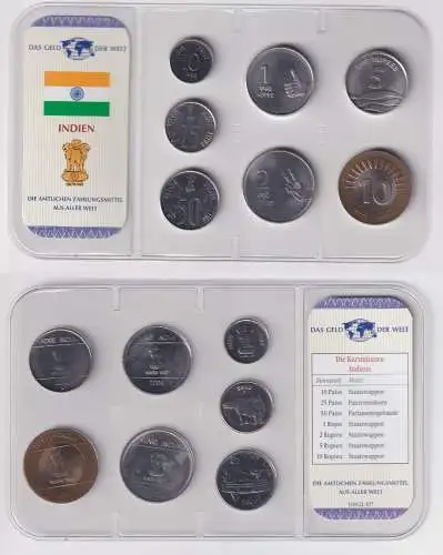 Das Geld der Welt Kursmünzsatz KMS 7 Münzen Indien Stgl. im Blister (170589)