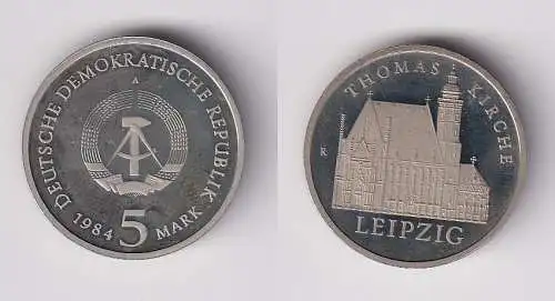 DDR Gedenk Münze 5 Mark Leipzig altes Rathaus 1984 PP (170322)