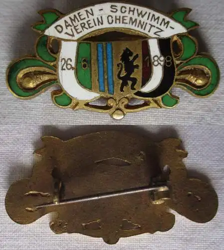 emailliertes Abzeichen Damen-Abtheilung Schwimmclub Chemnitz 1898 (102201)