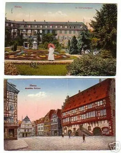 08799/2 Ak Hanau Stadtschloß und Rathaus um 1920