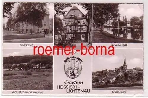 61004 Mehrbild Ak Gruß aus Hessisch-Lichtenau Rathaus, Stadtschule usw. 1950