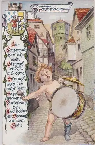 86215 Humor Reim Ak Gruß aus Lauterbach 1937