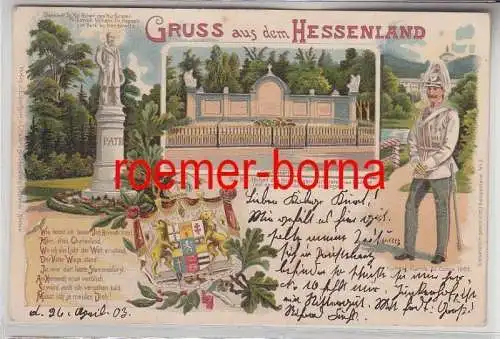 79783 Ak Lithographie Gruss aus dem Hessenland 1903