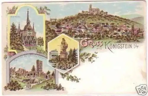 26265 Ak Lithographie Gruß aus Königstein im T. um 1900