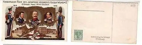 02702 Ganzsachen Ak 100 Jahrfeier des Infanterie Regiment Nr.116 Giessen 1913