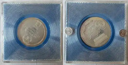 DDR Gedenk Münze 10 Mark Gewandhaus Leipzig 1982 Silber PP verplombt (168396)