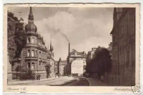 09205 Ak Pösneck in Thür. Bahnhofstrasse 1932