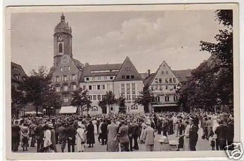 28162 Ak Jena Marktplatz beim Sonntagsbummel 1943