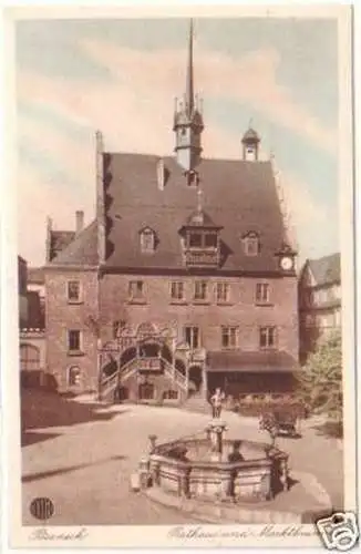 26064 Ak Pössneck Rathaus u. Marktbrunnen um 1920
