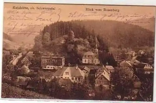 15394 Ak Katzhütte Schwarzatal Blick vom Rosenberg 1915