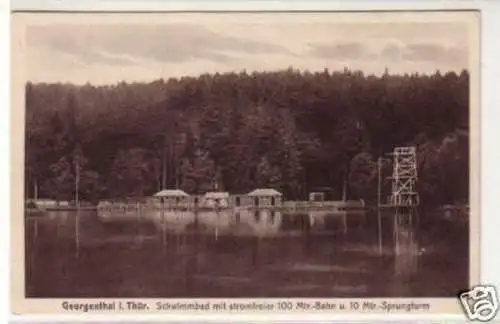 32193 Ak Georgenthal in Thüringen Schwimmbad um 1930