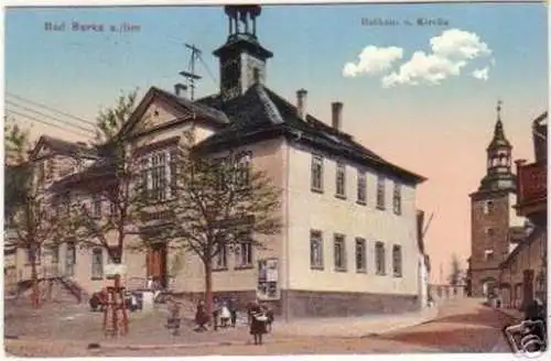 19219 Ak Bad Berka a. Ilm Rathaus und Kirche 1918
