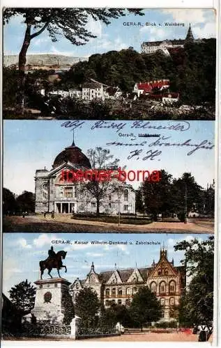 81175 Mehrbild Ak Gera-R. Weinberg, Hoftheater, Denkmal 1927