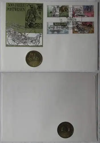 DDR Numisbrief mit 5 Mark 500 Jahre Postwesen 1990 (118630)