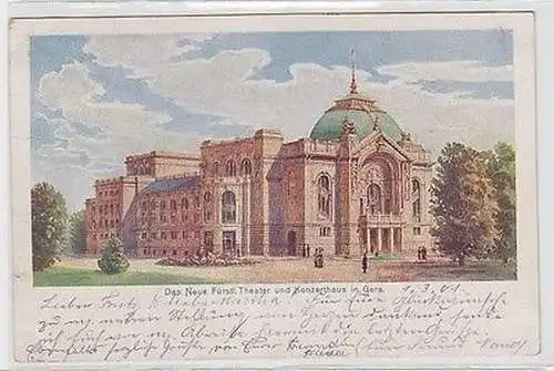 62778 Ak Das neue fürstliche Theater und Konzerthaus in Gera 1901