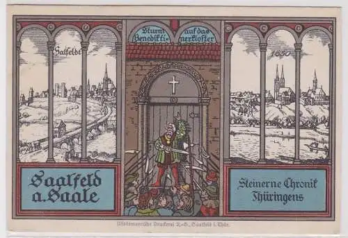 47279 Ak Saalfeld an der Saale Steinerne Chronik Thüringens um 1930