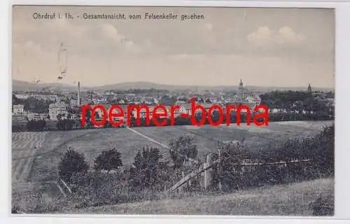 81688 Ak Ohrdruf i. Th. Gesamtansicht vom Felsenkeller gesehen 1918