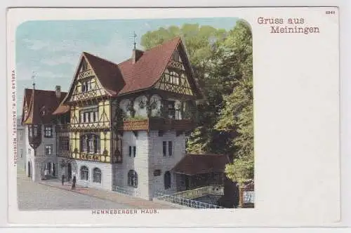 86863 AK Gruss aus Meiningen - Henneberger Haus um 1900