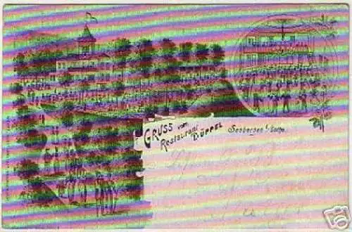 16423 Ak Gruß vom Restaurant Düppel Seebergen 1905