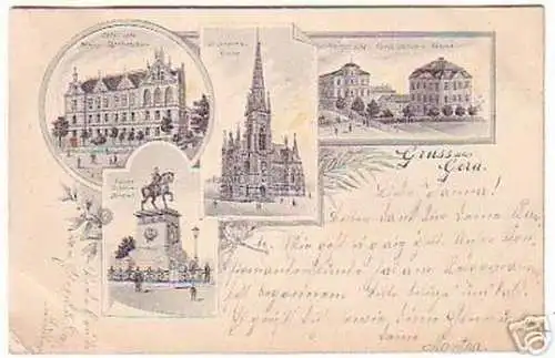 10568 Mehrbild Ak Gruß aus Gera Töchterschule usw. 1905
