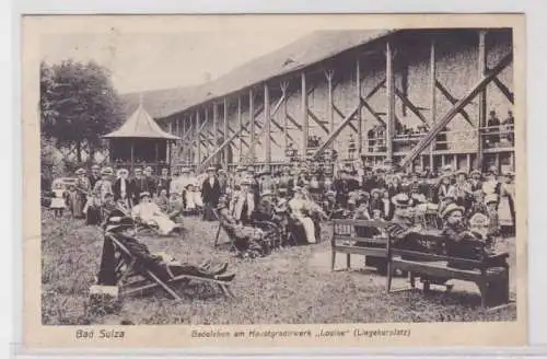 56555 AK Bad Sulza - Badeleben am Hauptgradierwerk 'Louise' (Liegekurplatz) 1909