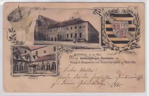 99830 Ak Lithographie Baugewerbe & Handwerkerschule zu Gotha 1905