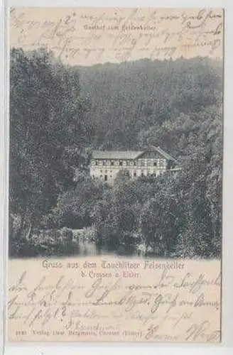 45120 Ak Gruß aus dem Tauchlitzer Felsenkeller b. Crossen