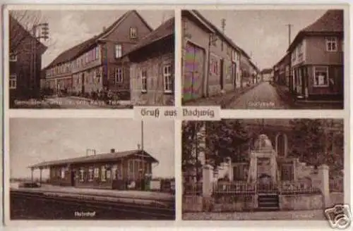00910 Mehrbild Ak Gruß aus Dachwig Bahnhof usw. 1940