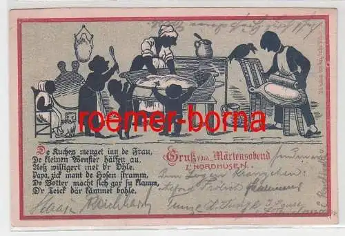 74873 Reim Ak Gruß vom Märtensabend z´Nordhusen Nordhausen 1902